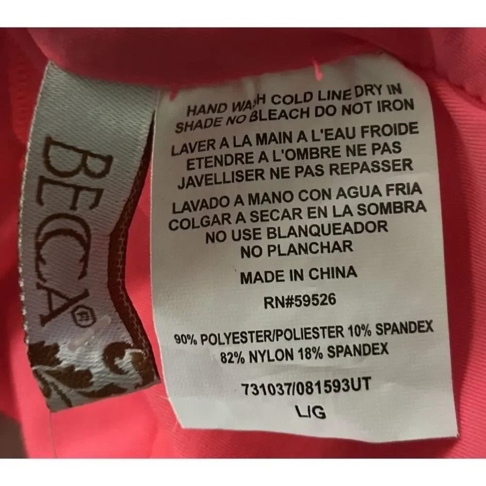 NWT BECCA by Rebecca Virtue Moon Ridge High-Neck One-Piece Coral Swimsuit Large